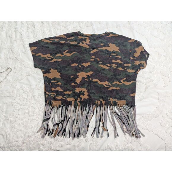 🍉 Watermelon Camo Fringe Hem Top – Size 3XL – Made in USA – Stretchy & Stylish - Picture 4 of 6